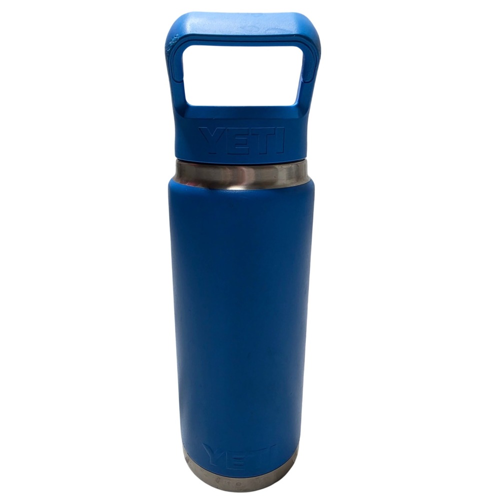 YETI Rambler 26 oz Water Bottle Straw Cap Big Wave Blue Stainless Insulated